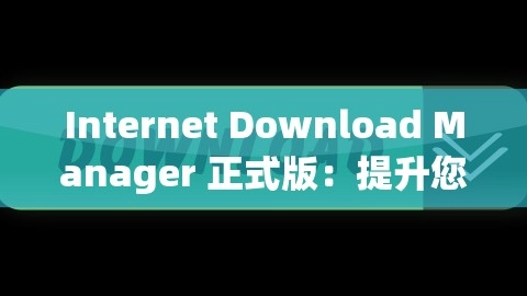 标题：提升下载速度与文件管理的利器：Internet Download Manager 正式版